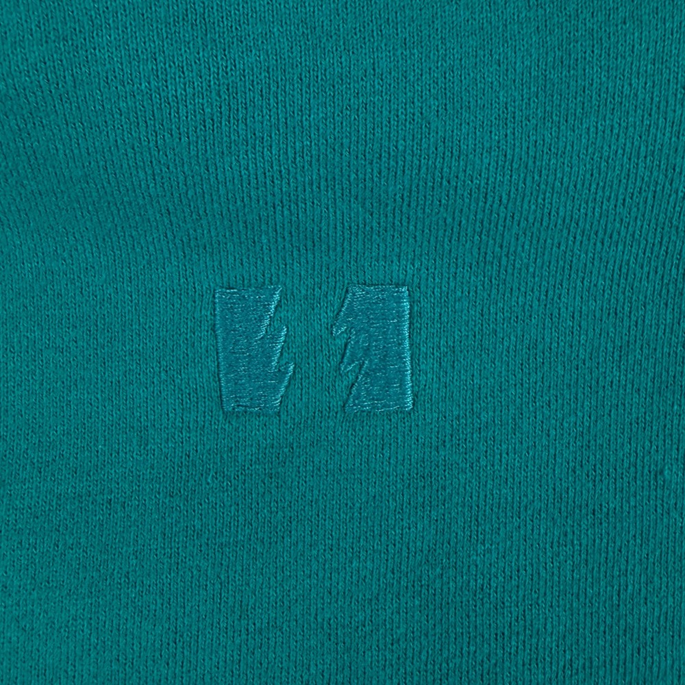 The Hundreds Cable Knit Hoodie Mens‎ L Teal Texture Kangaroo Pocket Embroidery - Picture 6 of 11